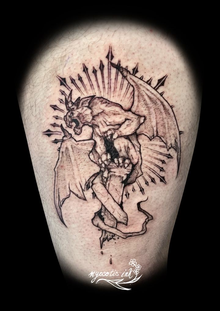Tattoo von Luca: Gargoyle mit Flügeln