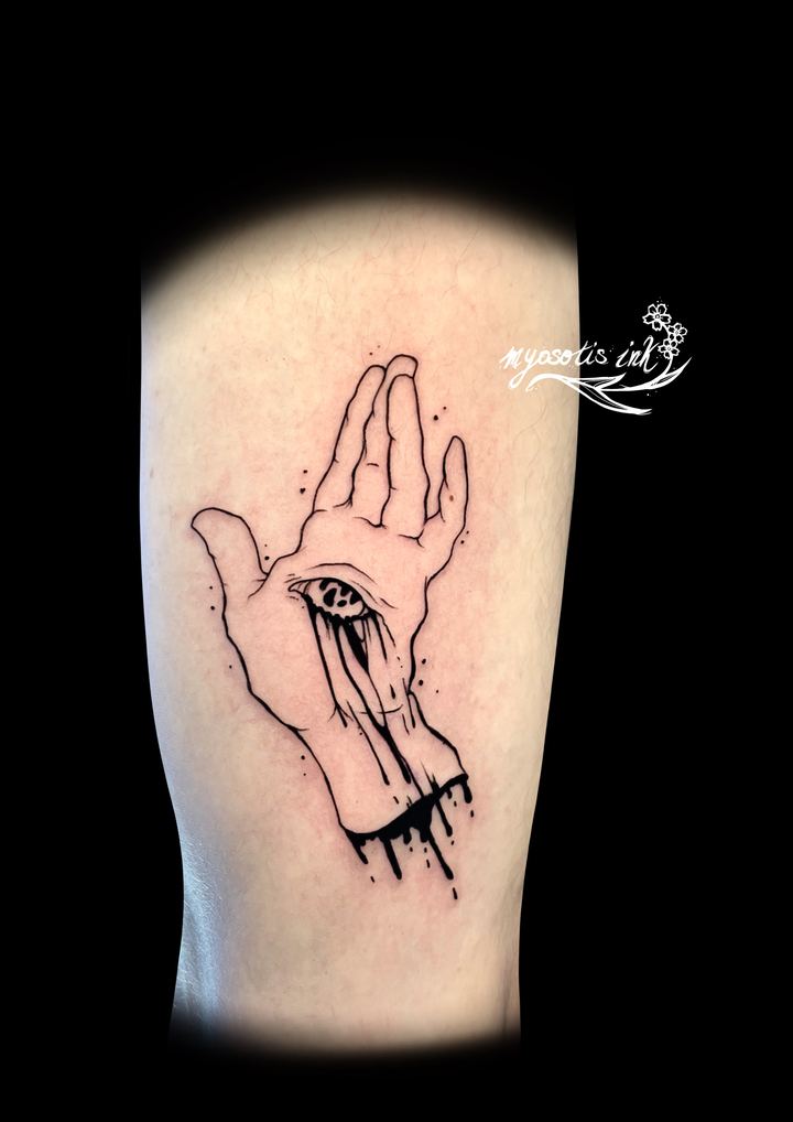 Tattoo von Luca: Hand mit Auge