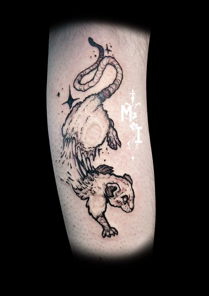 Tattoo von Luca: Schlange und Frettchen